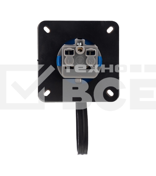 Розетка настенная фланцевая влагозащищенная с крышкой 16 А, 2Р+РЕ, IP68 Rexant