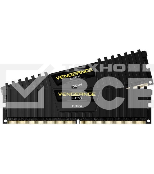 Оперативная память Corsair Vengeance LPX, DDR4, 32GB (2x16GB), 3200MHz, CL16, DIMM, с радиаторами, черный