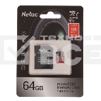 Флеш карта MicroSD card Netac P500 Extreme Pro 64GB, retail version w/SD adapter, фото6