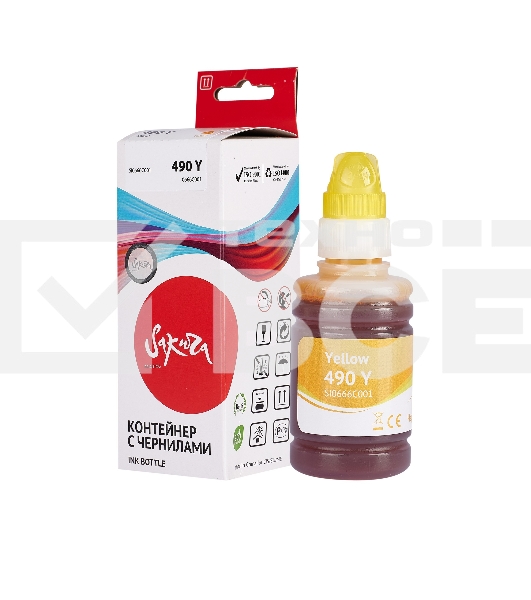 Чернила Sakura 0666C001 для Canon, желтый, 9000 к., 100 мл.