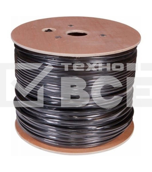 Кабель сетевой Buro UTP 4 пары cat5E solid 0.50мм Cu 305м черный стальной трос