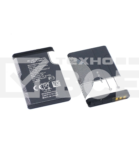 Аккумуляторная батарея BL-5C для Nokia 1100/130/130 Dual/150/205/205 Dual/107 Dual/208/216/220/220 D