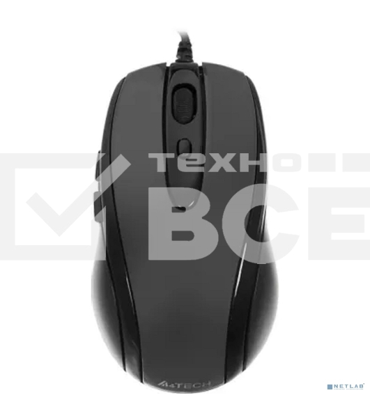 Мышь проводная A4Tech N-708X серый глянец/черный, 1600 dpi, USB, кнопки - 6