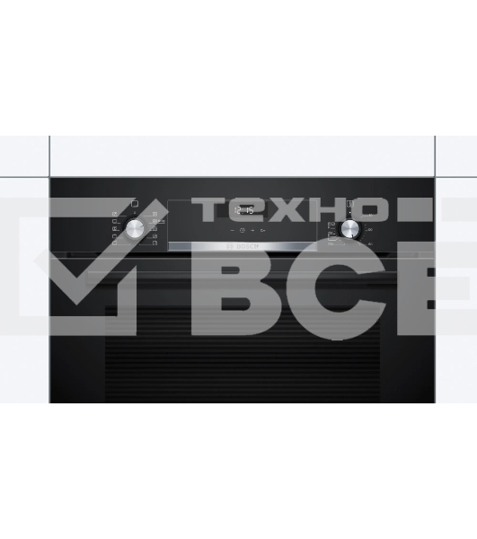 Духовой шкаф электрический Bosch HBJ558YB3Q, 60 см, 66 л, черный, класс энергоэффективности А, 8 режимов, LCD-дисплей, галогенное освещение, самоочистка EcoClean