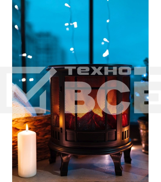 Светодиодный камин Neon-night 'Винтаж' с эффектом живого огня 30х16х35,5 см, батарейки 3хС (не в комплекте) и USB (в комплекте)