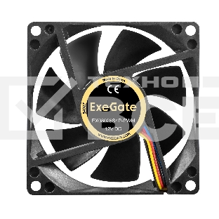 Вентилятор для корпуса ExeGate EX08025S4P-PWM черный, 80 мм, 2300 об/мин, 23 дБ, 4 pin