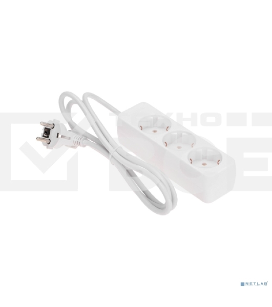 Удлинитель PROconnect 3 гнезда, 1,5 м, 3х0,75 мм², с/з, белый