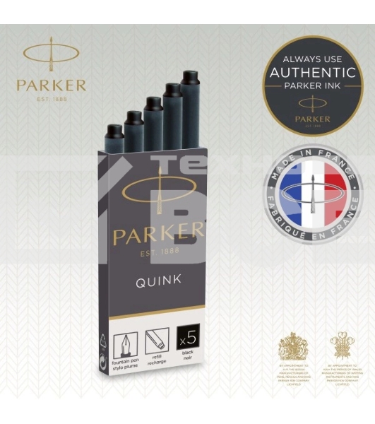 Картридж Parker Quink Z11 (CW1950382) черные чернила для ручек перьевых (5шт)