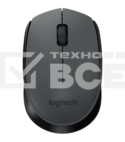 Мышь беспроводная Logitech M170 черный/темно-серый, 1000 dpi, радиоканал, USB, кнопки - 3