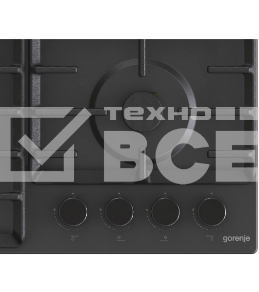 Газовая варочная панель Gorenje GW642SYB, 4 конфорки, эмалированная сталь, черный