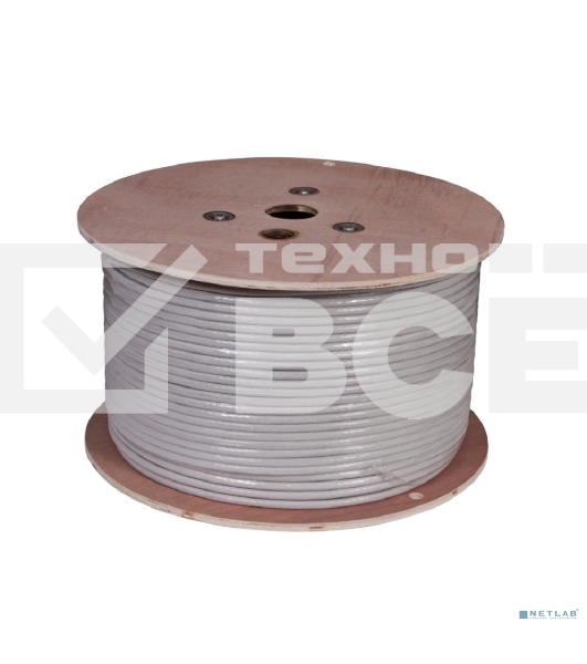 Кабель витая пара Rexant U/FTP, CAT 6A, ZH нг(А)-HF (LSZH), 4х2х0,57 мм, 23AWG, INDOOR, SOLID, серый, 305м PRO