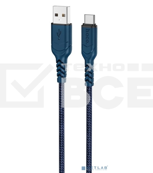 Кабель USB Type-C/ HOCO HC-44944 X59/ 1m/ 2.4A/ Нейлон/ Blue