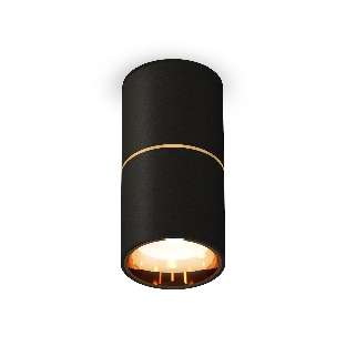 Светильник Ambrella Light XS6302082 SBK/PYG черный песок/золото желтое полированное MR16 GU5.3 (C6302, A2062, N6113)
