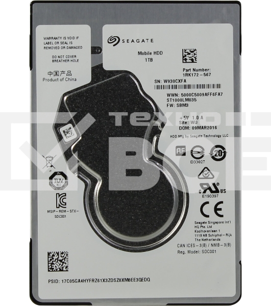 Жесткий диск Seagate Original SATA-III 1Tb ST1000LM035 (5400rpm) 128Mb 2.5