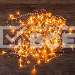 Гирлянда светодиодная универсальная 100 LED ТЕПЛЫЙ БЕЛЫЙ 10 метров, прозрачный ПВХ, с контроллером, фото 1