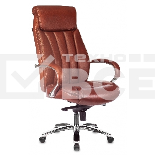 Кресло руководителя Бюрократ T-9922SL светло-коричневый Leather Eichel кожа крестовина металл хром