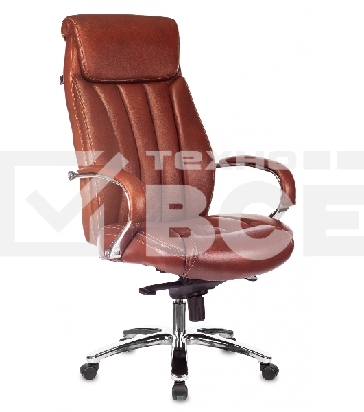 Кресло руководителя Бюрократ T-9922SL светло-коричневый Leather Eichel кожа крестовина металл хром