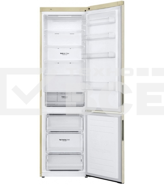 Холодильник LG GA-B509CECL бежевый, двухкамерный, 277/107л, морозилка снизу, No Frost