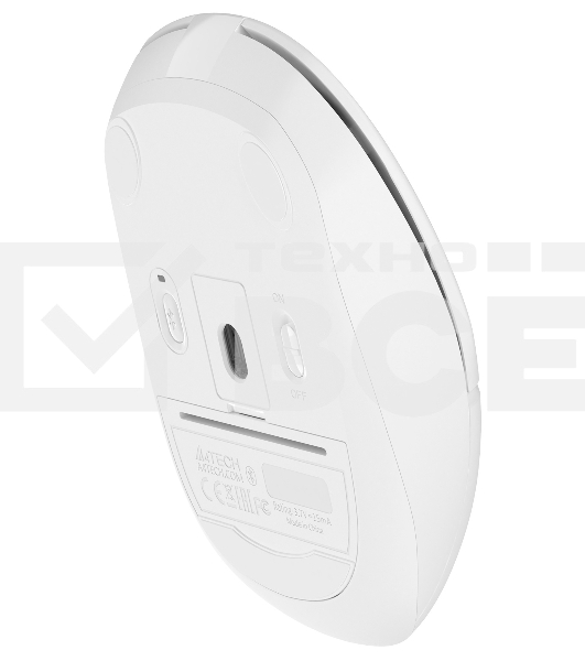 Мышь беспроводная A4Tech Fstyler FB12 белый, 1200 dpi, радиоканал, Bluetooth, USB, кнопки - 3