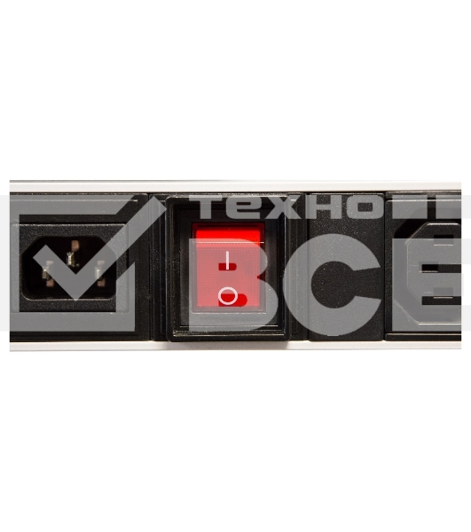 Вертикальный блок розеток ЦМО Rem-16 с выкл., 14 IEC 60320 C13, 10 C19, вход C20 16A, алюм., 33-38U (R-16-14C13-10C19-V-1420)