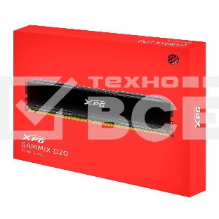Оперативная память XPG Gammix D20, DDR4, 16GB (1x16GB), 3200MHz, CL16, UDIMM, с радиатором, черный