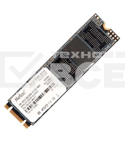 Накопитель SSD Netac N535N, 512GB, M.2 2280, SATA-III, R/W 540/490