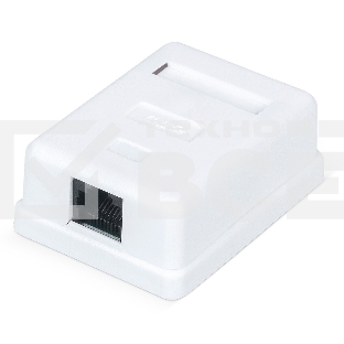 Розетка Hyperline WRLine WR-WS-8P8C-C5E-1 комп.RJ45 1 кат.5E UTP бел. (упак.:1шт)
