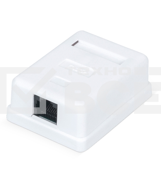 Розетка Hyperline WRLine WR-WS-8P8C-C5E-1 комп.RJ45 1 кат.5E UTP бел. (упак.:1шт)