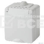 Розетка ЭРА ОП 2P+E 11-2602-03 16А-250В с защ. шторками IP65 сер., фото 1