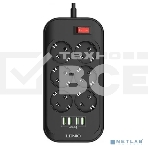 Сетевой фильтр Perfeo LD_B4436 LDNIO SE6403/ Сетевой удлинитель 2м + ЗУ на 4 USB/ 6 розеток (медь) - 2500W/ USB - 17W/ черный/серый, фото4