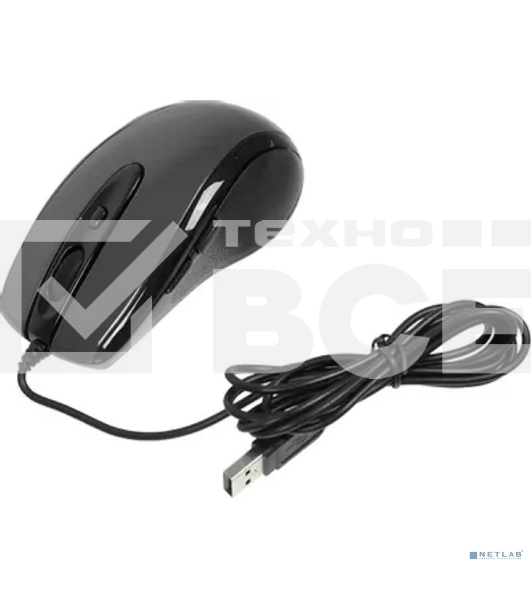 Мышь проводная A4Tech N-708X серый глянец/черный, 1600 dpi, USB, кнопки - 6