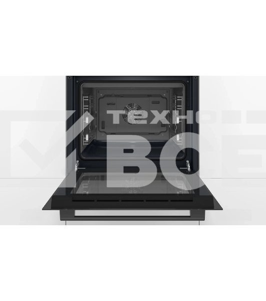 Духовой шкаф электрический Bosch HBJ558YB3Q, 60 см, 66 л, черный, класс энергоэффективности А, 8 режимов, LCD-дисплей, галогенное освещение, самоочистка EcoClean