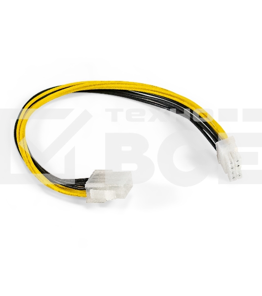 Удлинитель кабеля питания материнской платы +12V ExeGate EX-EXT-8M8F-0.2 (8pin EPS12V M/8pin EPS12V F, 0,2м)