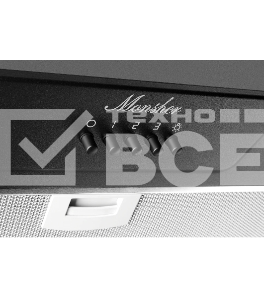 Встраиваемая вытяжка Monsher INHIT 60 Noir, 60 см, отвод воздуха/рециркуляция, 1100 м3/ч, черный