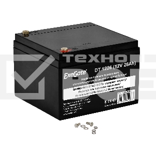 Батарея ExeGate DT 1226 (12V 26Ah), клеммы под болт М5
