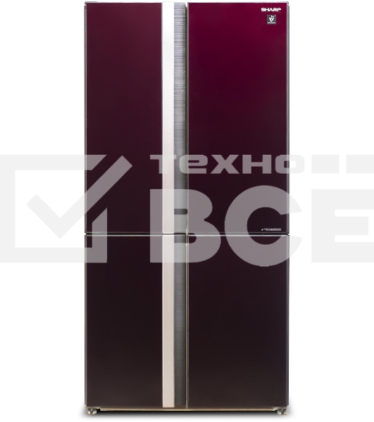 Холодильник Sharp SJ-GX98PRD темно-бордовый трёхкамерный Side by Side 394/211 л морозилка снизу