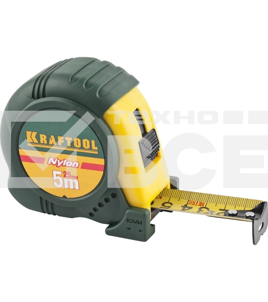 Рулетка KRAFTOOL 'EXPERT' 34122-05-25_z01 {с нейлоновым покрытием, обрезин корпус, 5/25мм}