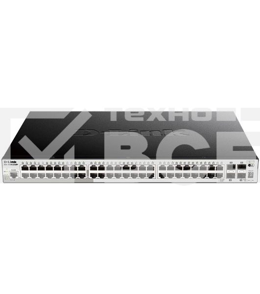 Управляемый стекируемый коммутатор D-Link DGS-1510-52XMP/A1A PROJ SmartPro уровня 2+ с 48 портами 10/100/1000Base-T и 4 портами 10GBase-X SFP