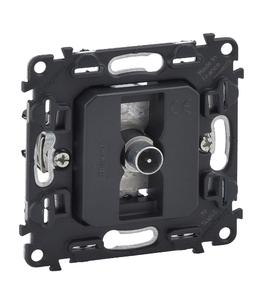 Розетка телевизионная проходная 1, 5дБ/14дБ 0-2400 МГц.