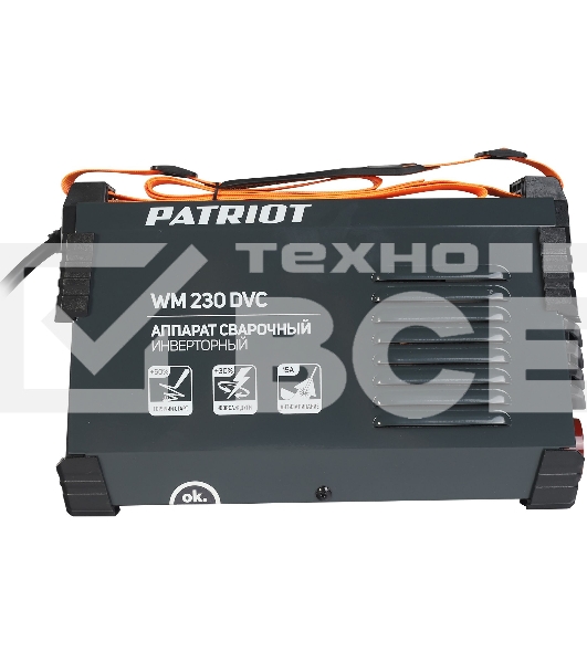 Сварочный аппарат Patriot WM230DVC инвертор ММА 10.7кВт (кейс в комплекте)