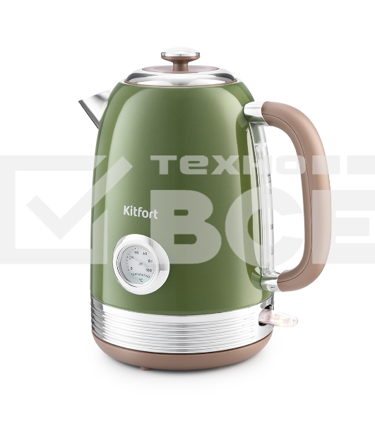 Чайник электрический Kitfort KT-6110 1.7л. 2200Вт зеленый (корпус: нержавеющая сталь)