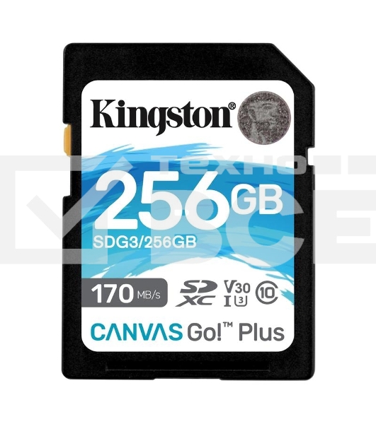 Флеш карта Kingston 256GB SDXC Canvas Go Plus 170R C10 UHS-I U3 V30 EAN: 740617301519