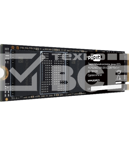 Накопитель SSD PC PET PCPS256G3, 256GB, PCIe 3.0 x4, M.2 2280, NVMe, R/W 1800/1000