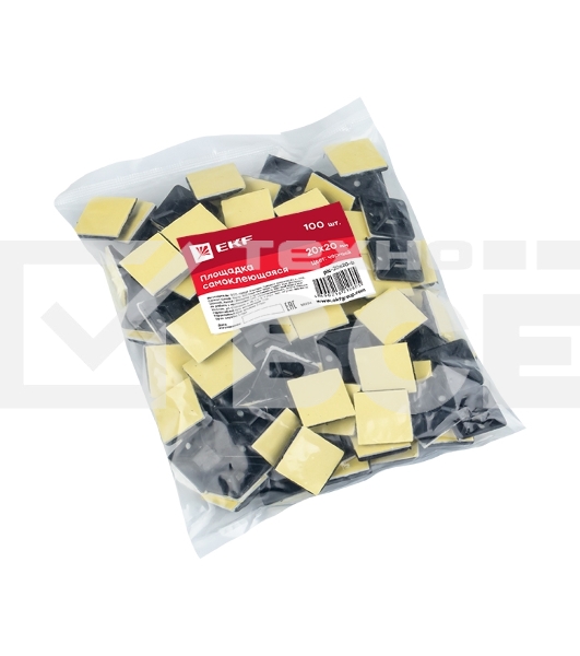 Площадка EKF plc-20x20-b самоклеящаяся (20х20мм.) черная (100шт.) EKF