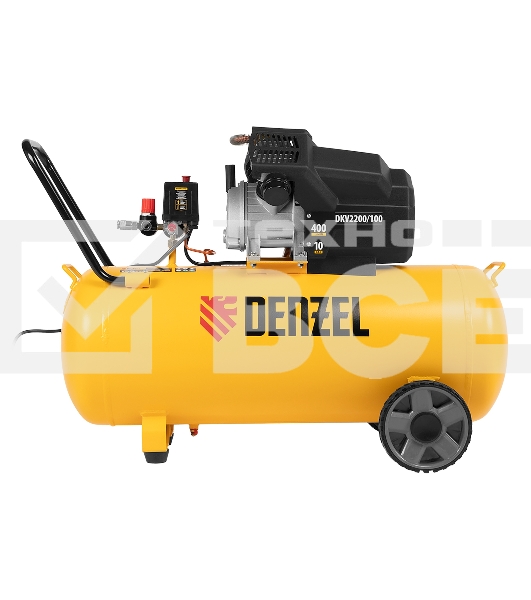Компрессор Denzel воздушный DKV2200/100,Х-PRO 2.2 кВт, 400 л/мин, 100л 58079