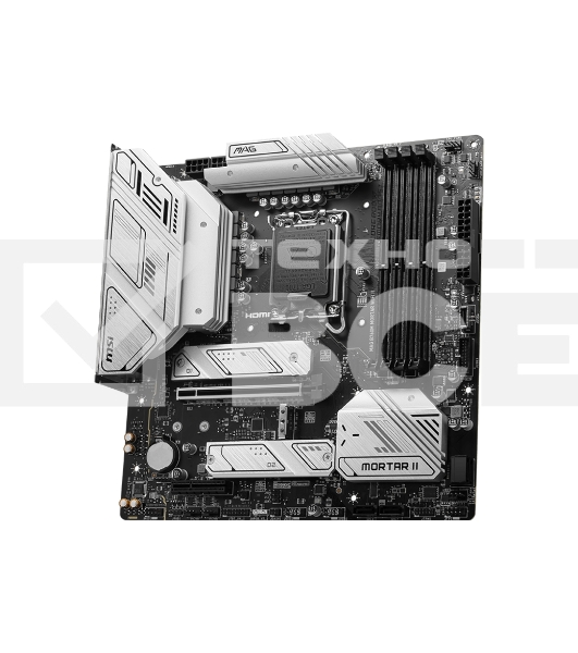 Материнская плата MSI MAG B760M MORTAR WIFI II, LGA 1700, Intel B760, 4xDDR5, 4xSATA, 3xM.2, 1xPCIe 5.0 x16, 1xPCIe 4.0 x4, 1xHDMI, 1xDP, 1xUSB Type-C, 1x2.5Gb LAN, 3xUSB-A 2.0, 3xUSB-A 3.2 Gen 2, 5x3.5 мм, 7.1, mATX
