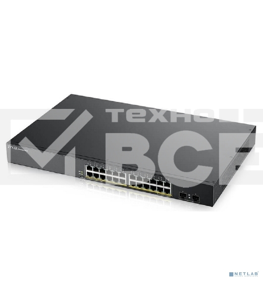 Коммутатор Smart L2 PoE+ Zyxel GS1900-24HPv2, rack 19