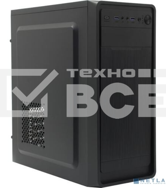 Компьютерный корпус Miditower ExeGate XP-332UC (ATX, без БП, 2*USB3.0+1*TypeC, аудио, черный)