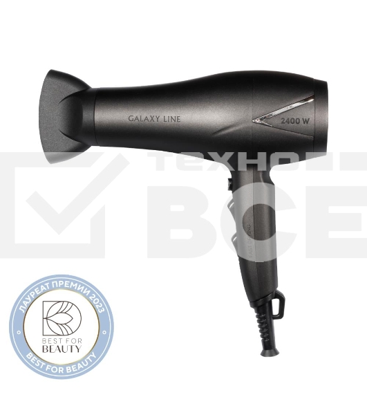 Фен для волос Galaxy Line GL 4341, коричневый, 2400Вт, 2 скорости потока воздуха, 3 температурных режима, функция 