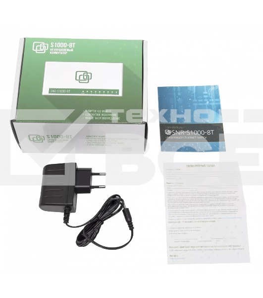 Коммутатор SNR SNR-S1000-8T, 10/100 Мбит/с, количество портов 8 шт, (L2)